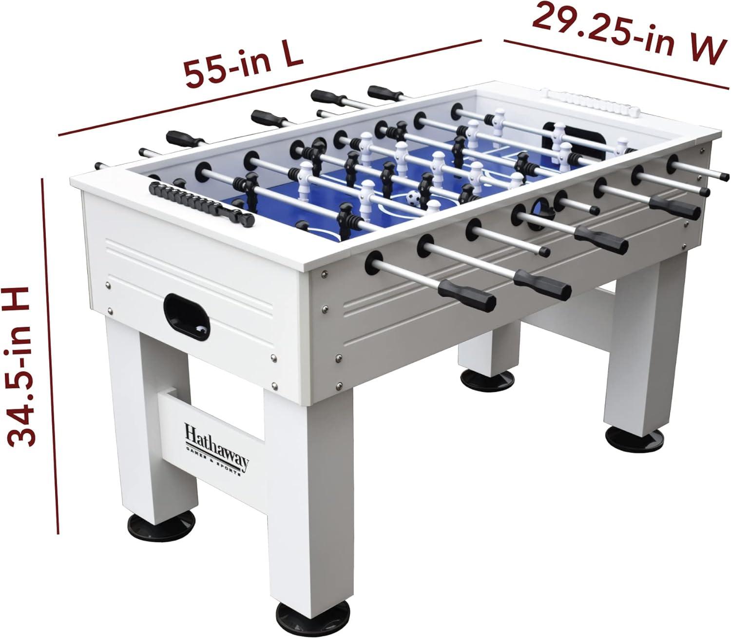 Highlander 55'' White Outdoor Foosball Table with Aluminum Rods