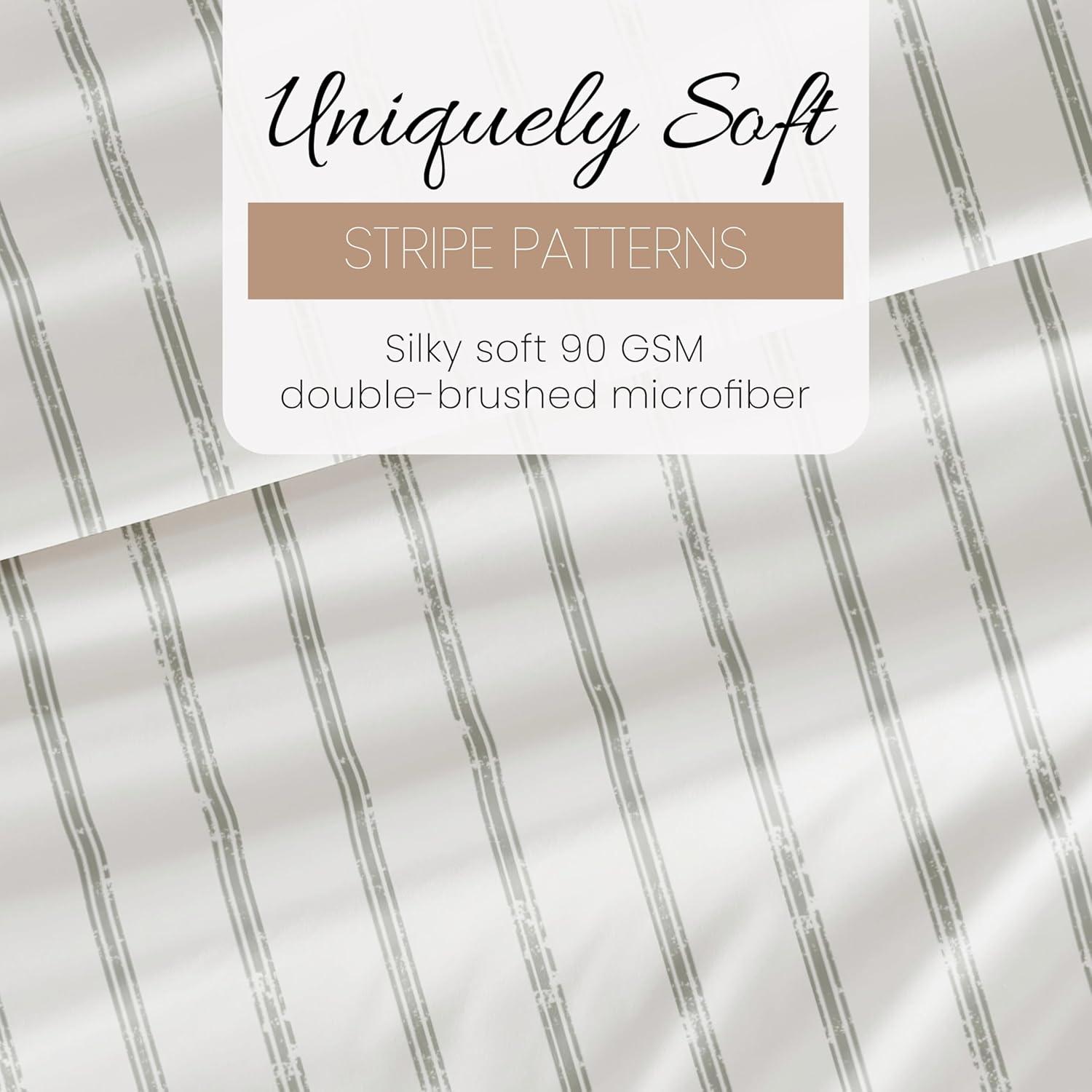 Noble Linens Gray Reversible Chevron Sleep Print 3-Piece Duvet Cover Set, King/CalKing