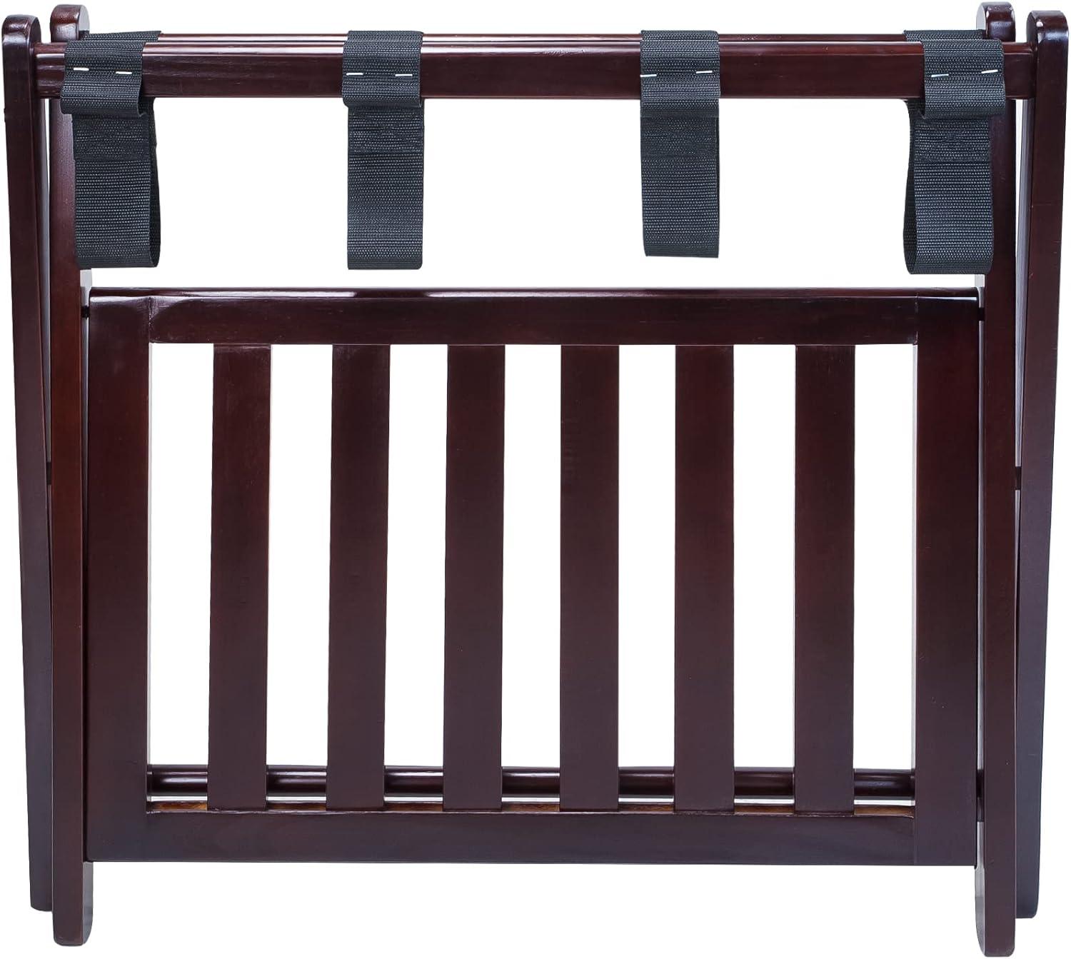 Casual Home Luggage Rack with Shelf-Espresso