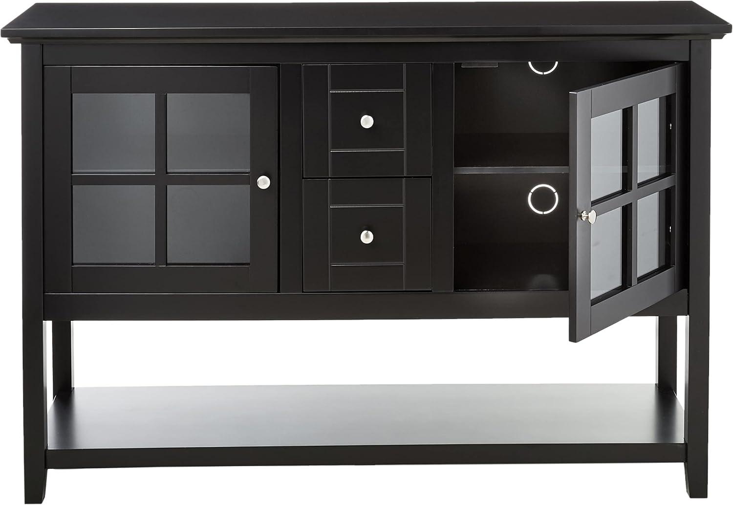 52" Wood Console Table TV Stand in Black