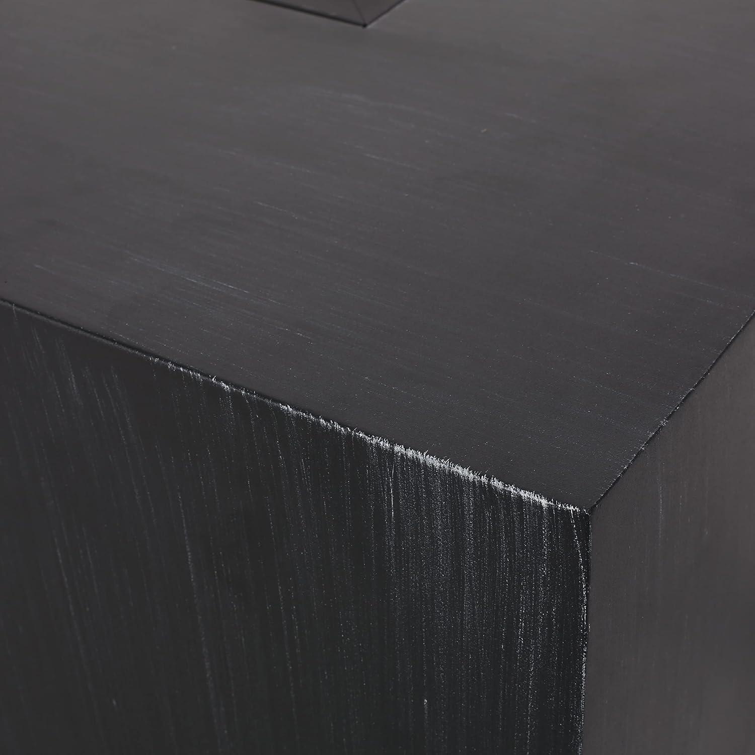 Wellington Outdoor 50000 BTU Rectangular Fire Pit with Tank Holder Brushed Black - Christopher Knight Home