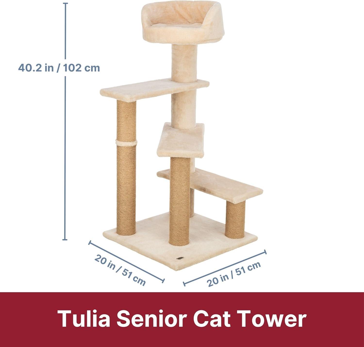 TRIXIE Tulia Senior 40.2" Cat Tower, 4-Level Cat Tree, Sisal Scratching Posts, Plush Platforms, Top Platform Bed & Reviews | Wayfair