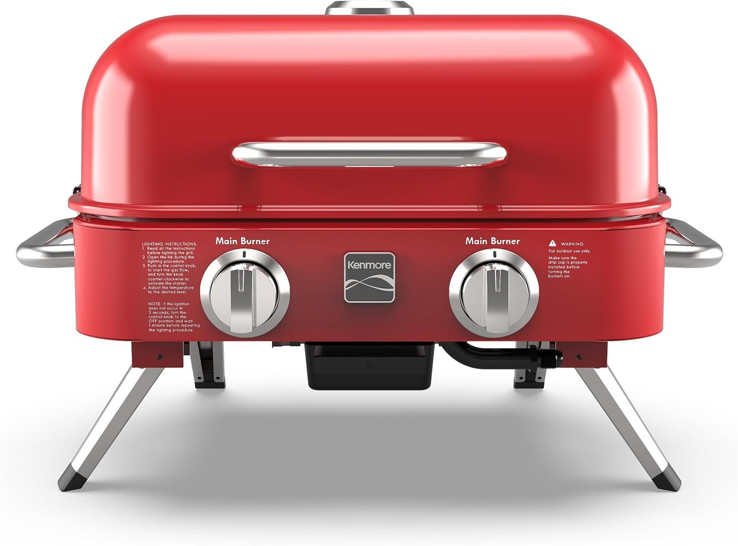 Kenmore 2-Burner Portable Tabletop Retro Gas Grill