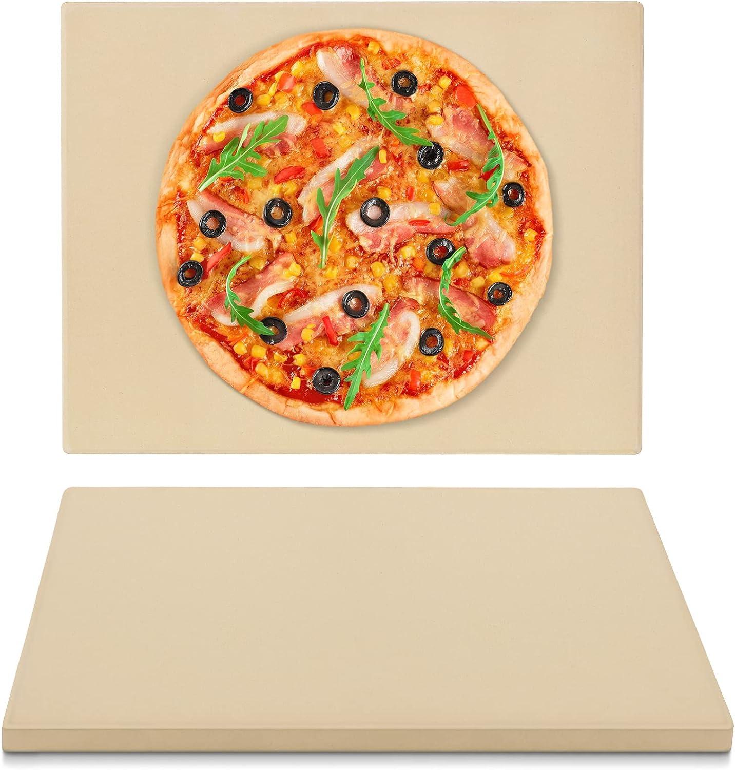 Adiqo 15-Inch Rectangular Food Grade Cordierite Pizza Stone