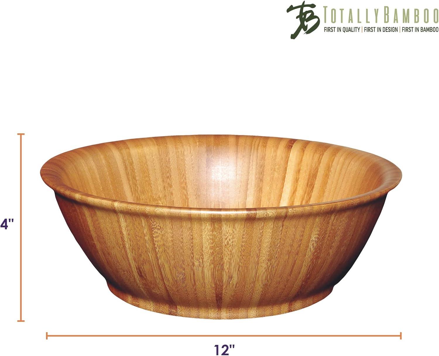 Natural Bamboo Flared 12-Inch Serving Bowl