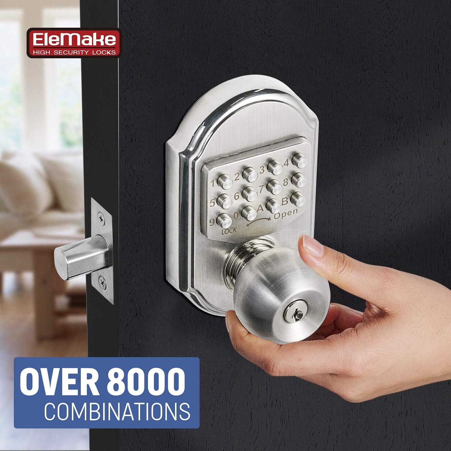 Keyless Entry Door Lock Deadbolt Keypad Mechanical Stainless Steel (Pass Code or Key) 100% Mechanical, No Electronic