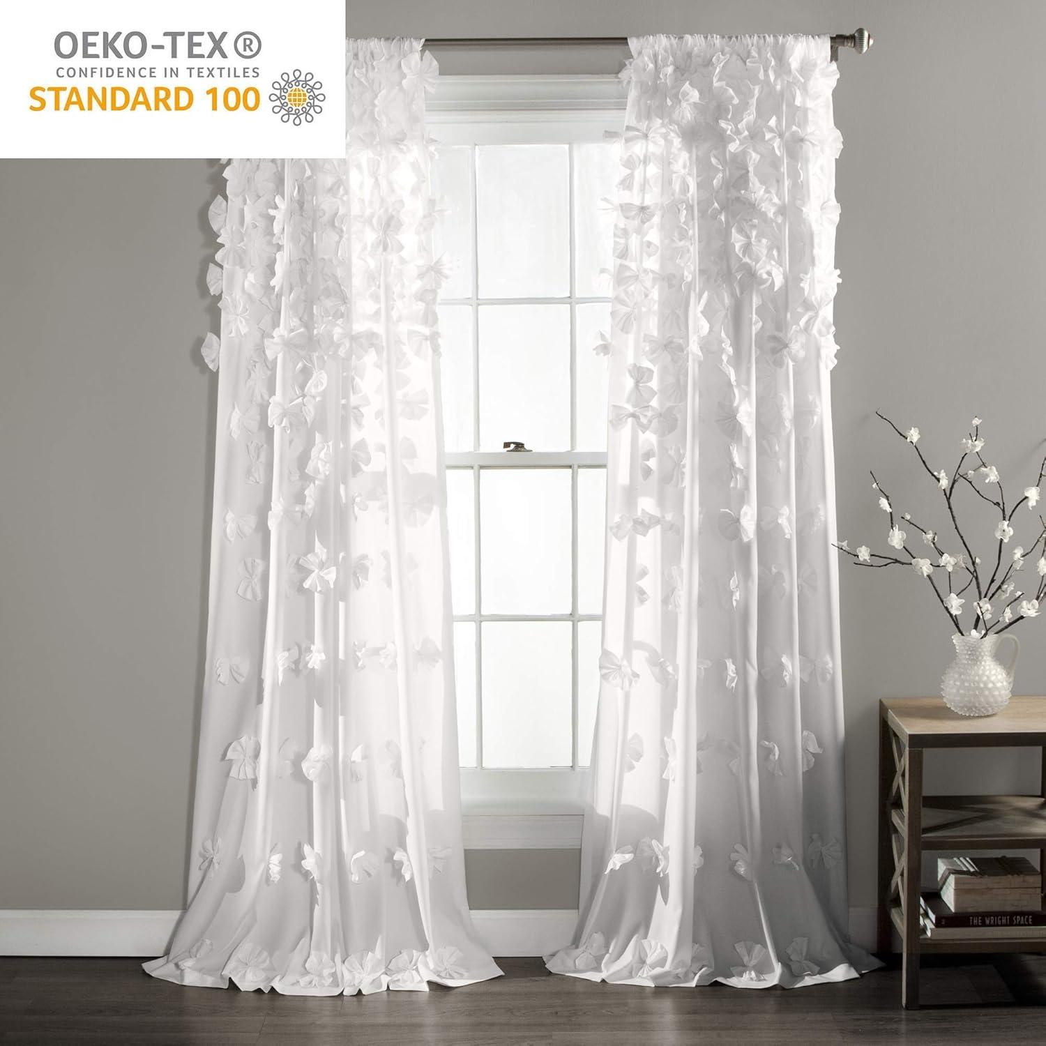 Riley Polyester Semi Sheer Curtain Panel