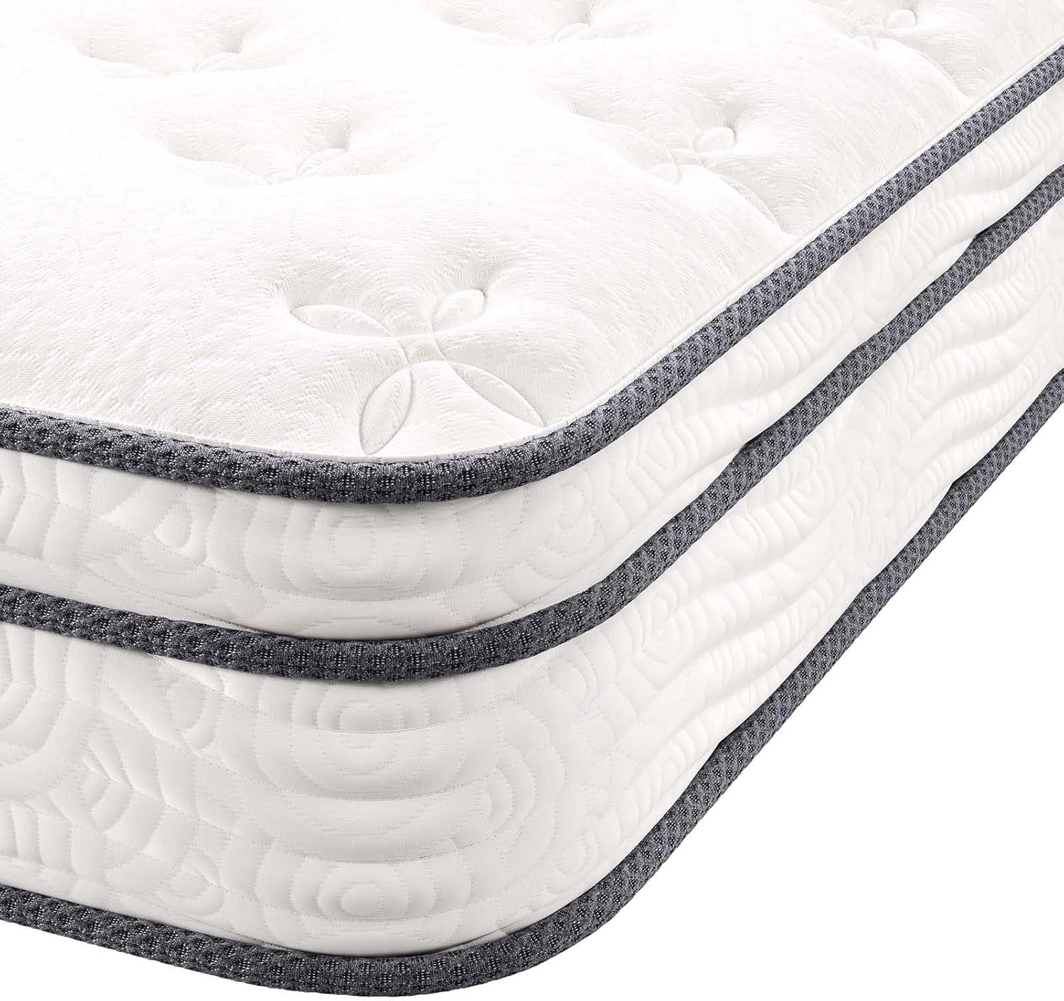 Modway Jenna 8" Modern Innerspring and Foam Twin Mattress in White