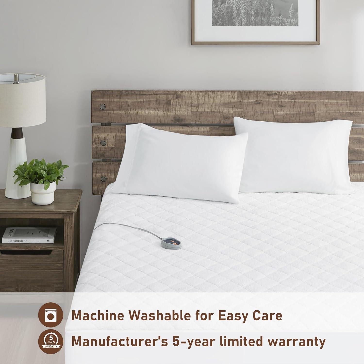 Woolrich Woolrich Electric Heated Sherpa White Mattress Pad Twin XL