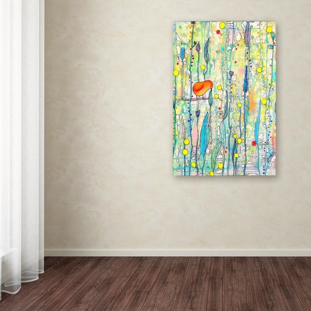 Sylvie Demers Abstract Orange Bird Canvas Art, 12 in x 19 in