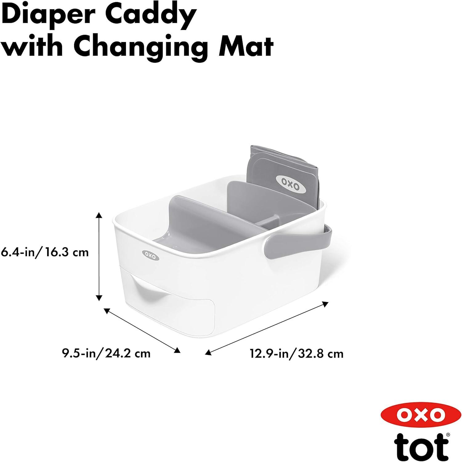OXO Travel Diaper Caddy with Changing Mat - Gray