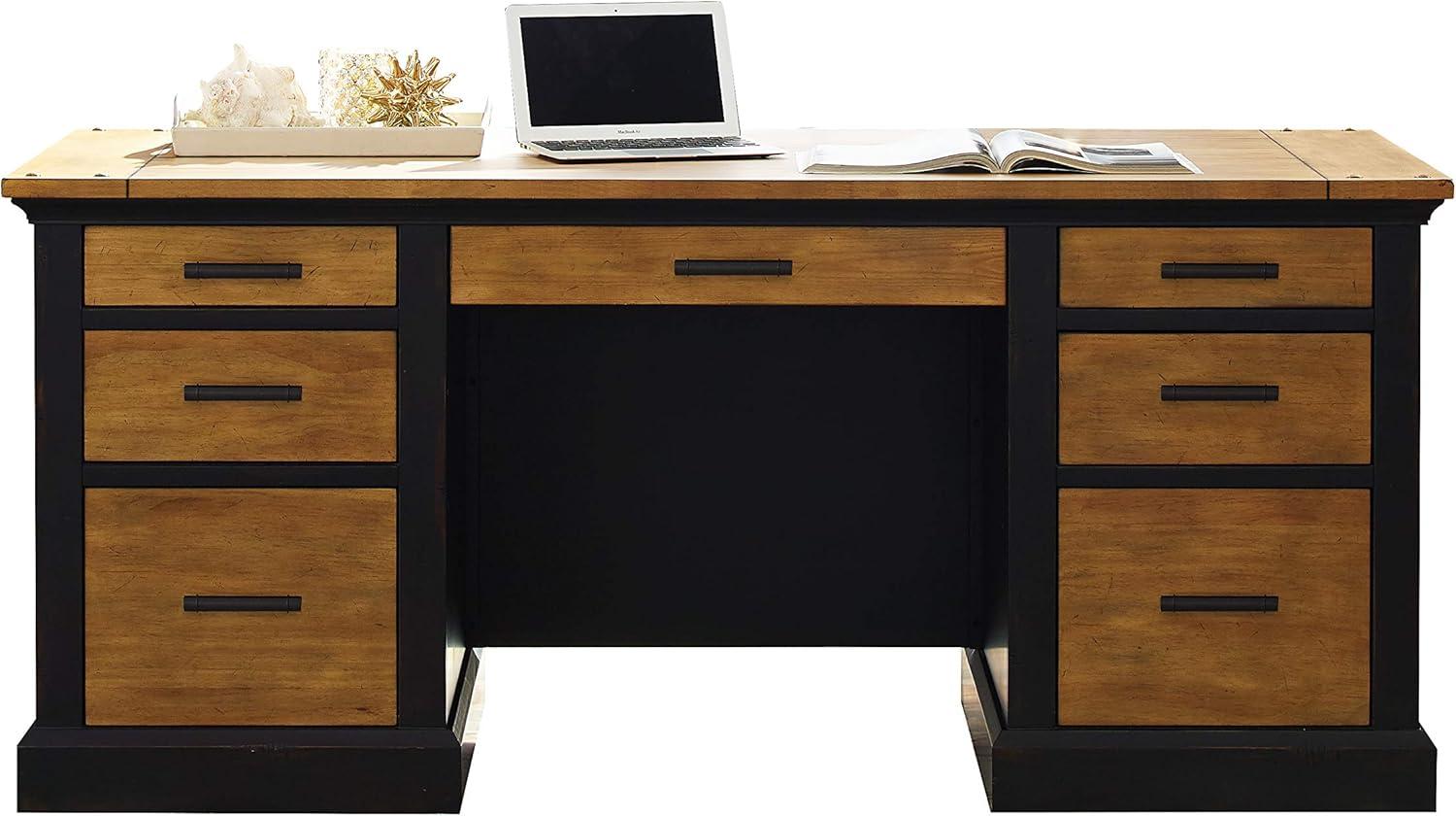 Martin Furniture Toulouse Wood Executive Desk Writing Table Office Desk Black