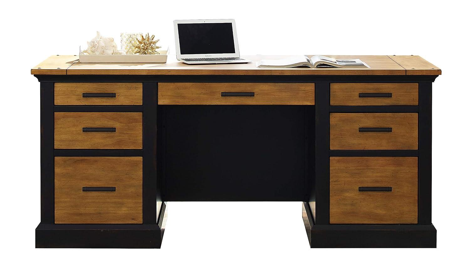 Martin Furniture Toulouse Wood Executive Desk Writing Table Office Desk Black