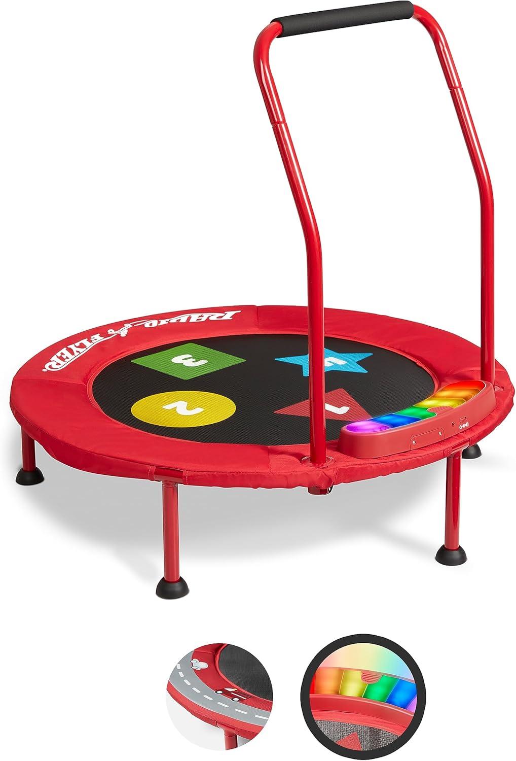 Interactive Red Kids' Trampoline with Lights and Sounds