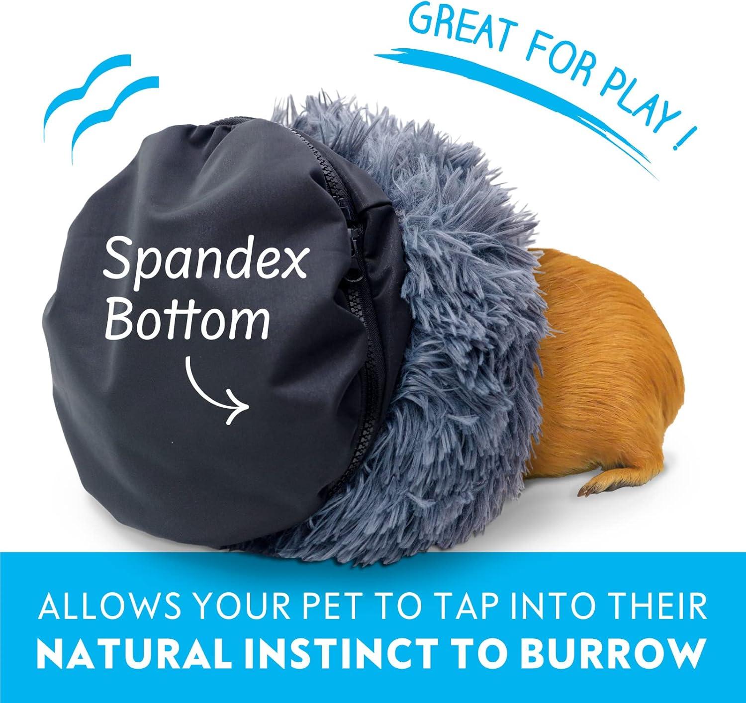 Paw Inspired® Furr-O™ Guinea Pig Bed Hideout Hideaway Burrowing Pet Bed and House for Guinea Pigs, Hamsters, and Other Small Animals (Dark Gray)