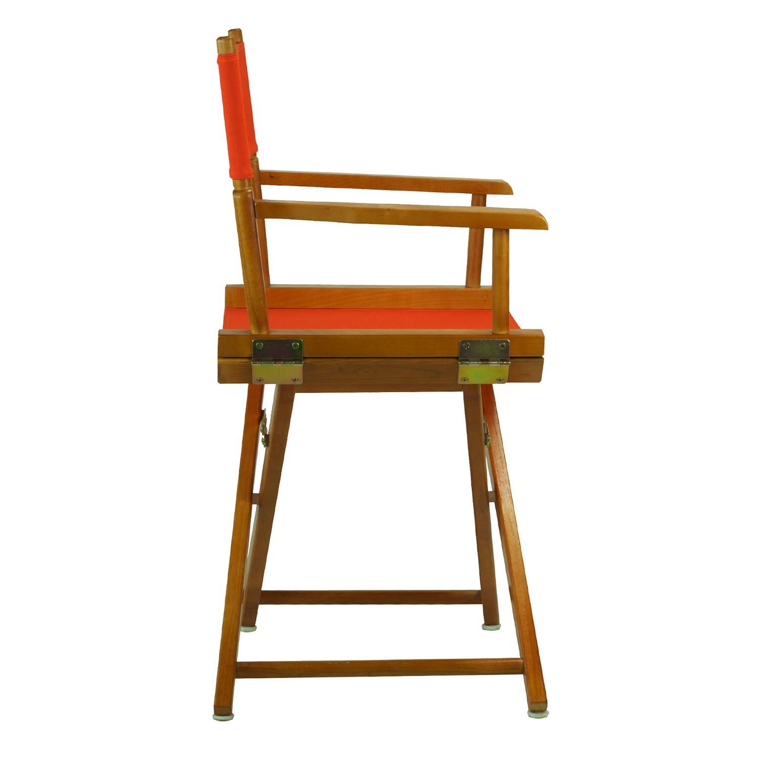 "18" Director's Chair Honey Oak Frame-Orange Canvas"