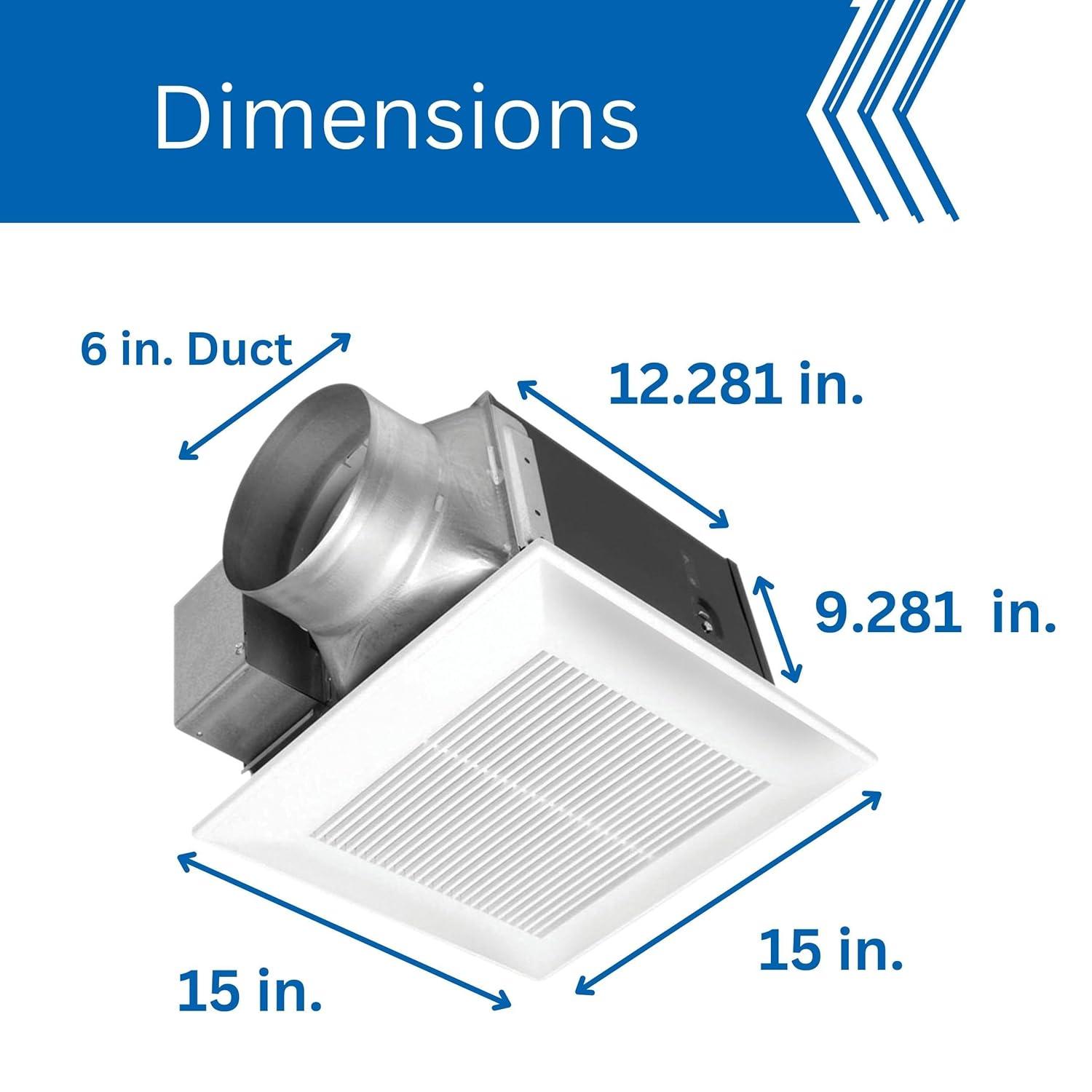 Panasonic WhisperCeiling Bathroom Exhaust Fan, 290 CFM, FV-30VQ3
