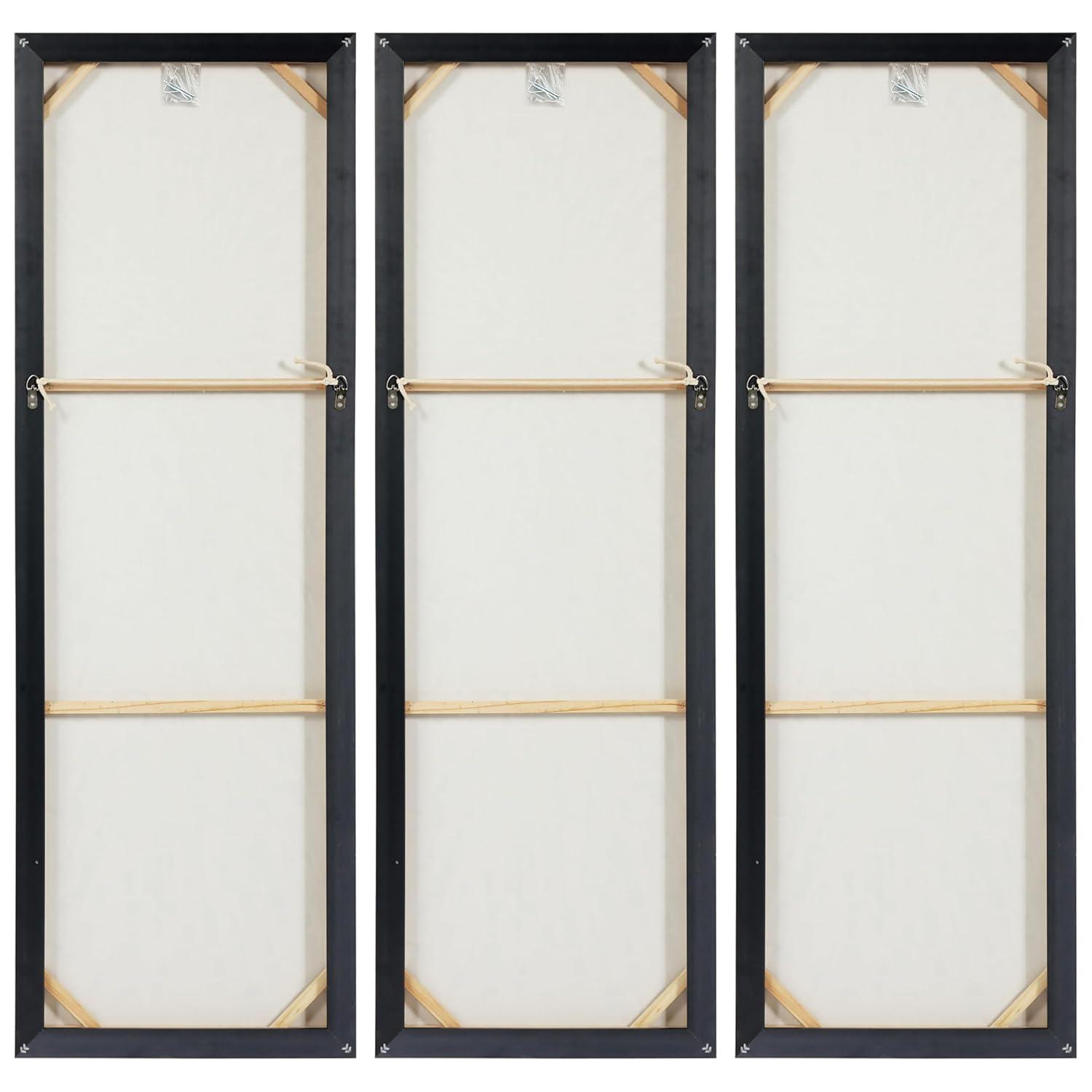 Empire Art Direct Silver Radiant Trio Textured Glitter Hand Painted Framed Canvas Wall Art with Silver Leaf