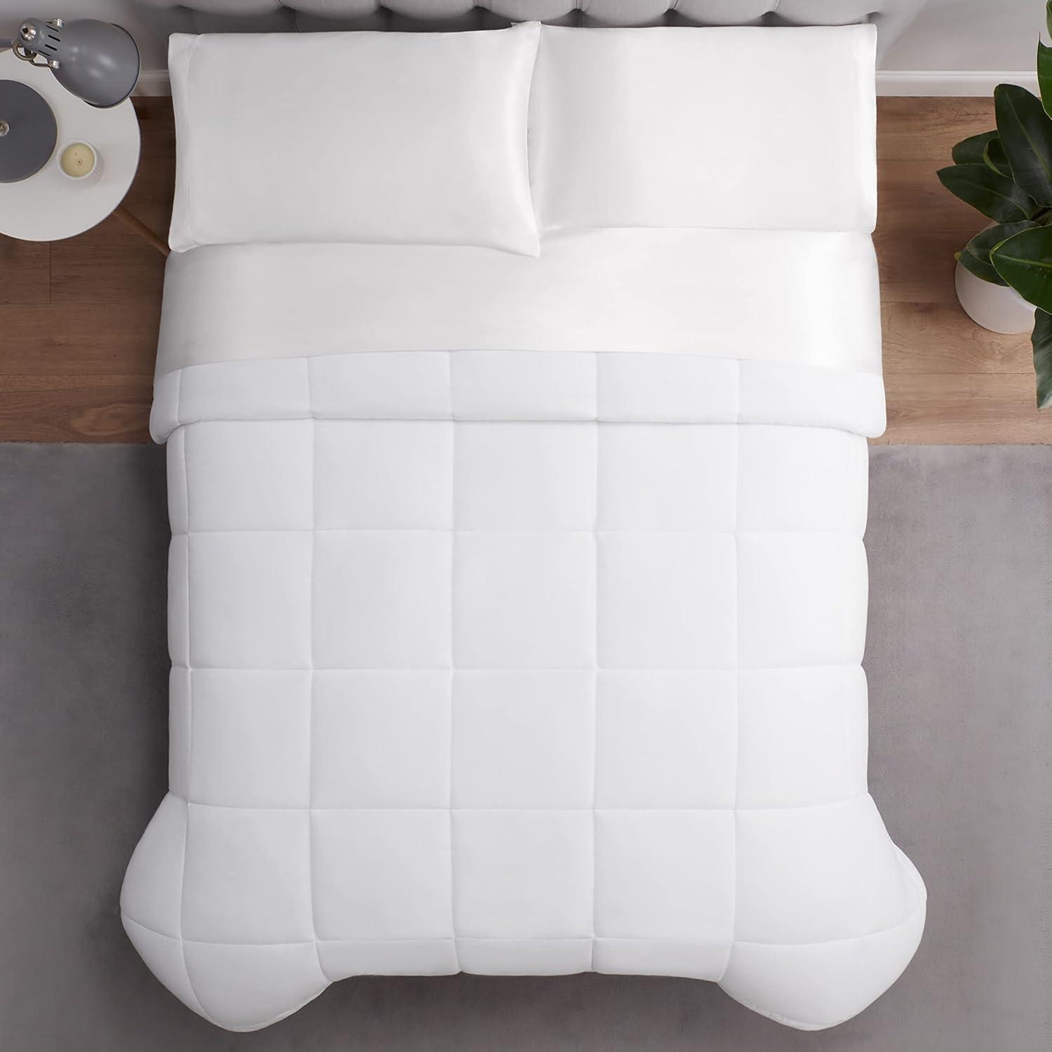 Serta ComfortSure Edredón Alternativo de Plumón, Relleno de Edredón Acolchado, Twin XL 92” x 68”, Blanco