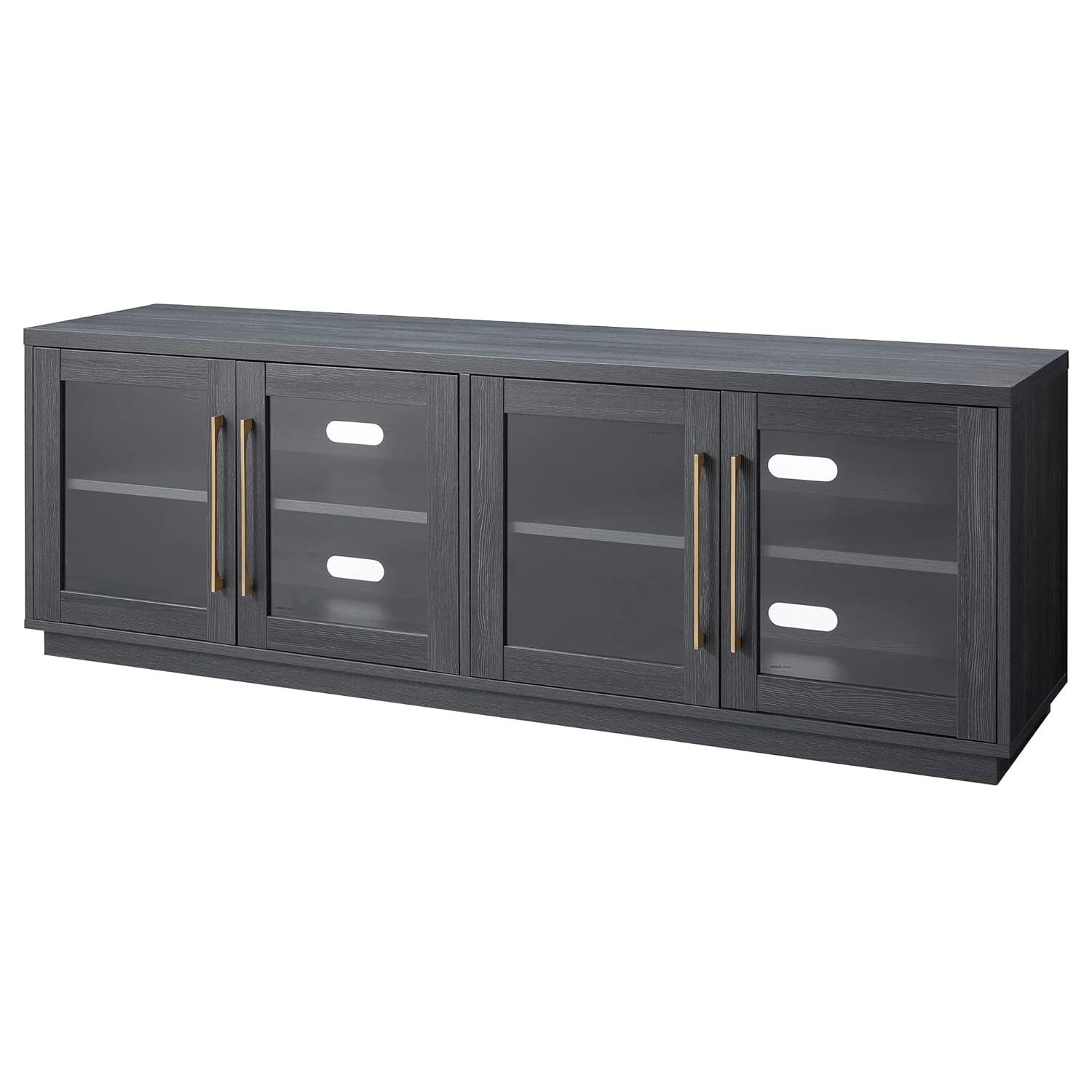 Evelyn&Zoe Donovan Rectangular TV Stand for TV's up to 75", Charcoal Gray
