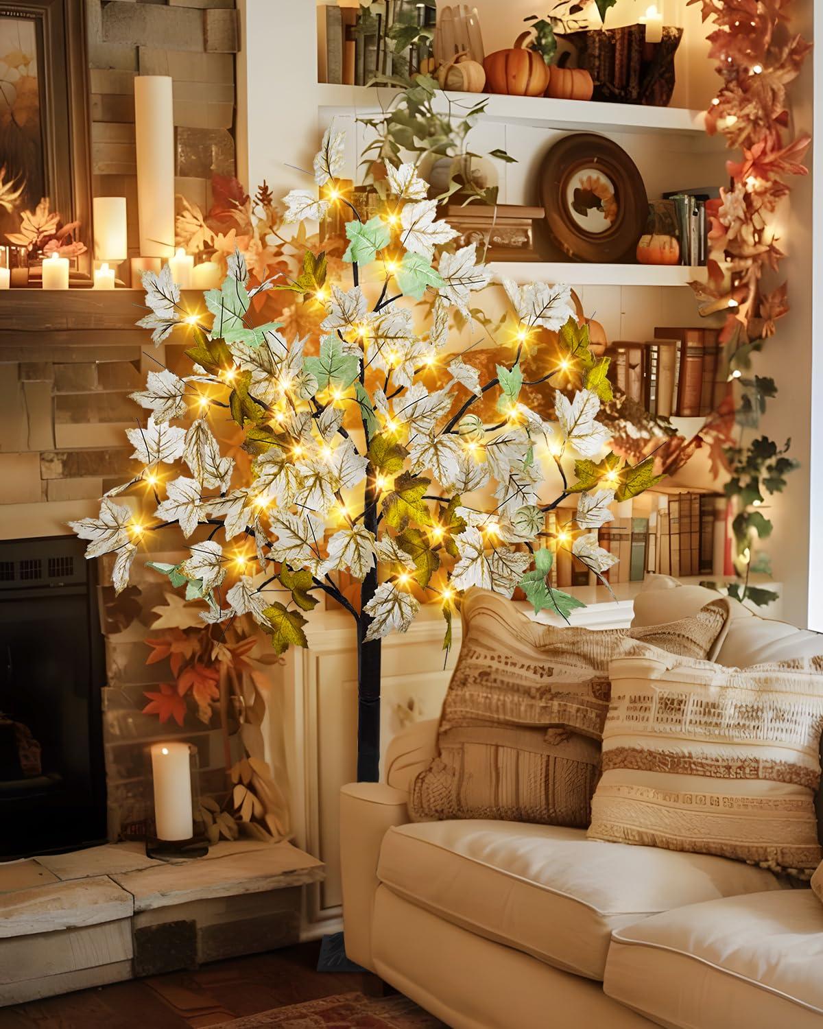 The Holiday Aisle® 6FT Fall Light Up Tree with 96 LEDs Lights