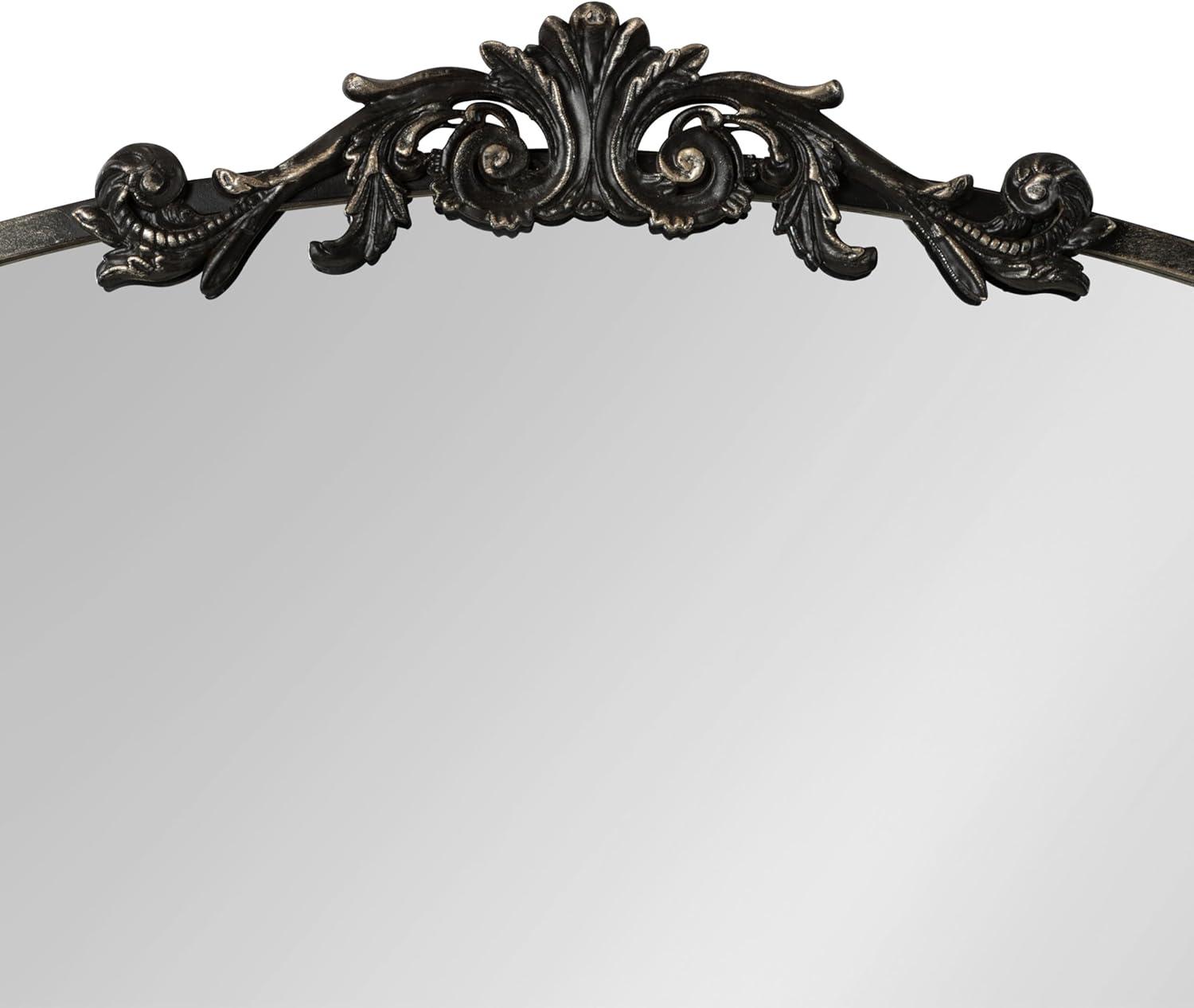 Kate & Laurel All Things Decor 33"x26" Arendahl Traditional Arch Mirror with Shelf Black