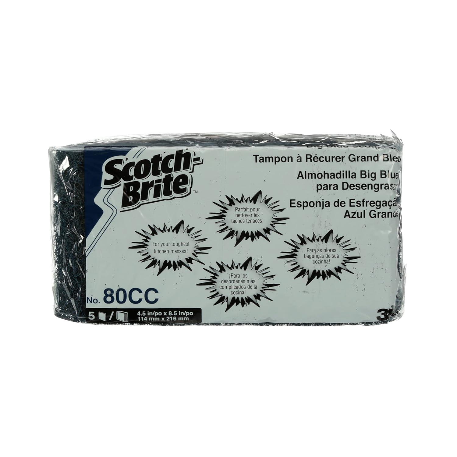 3M 70071314978 PEC Blue Scotch-Brite Big Scouring Pad, 4.5 x 8.5 in. - Pack of 20