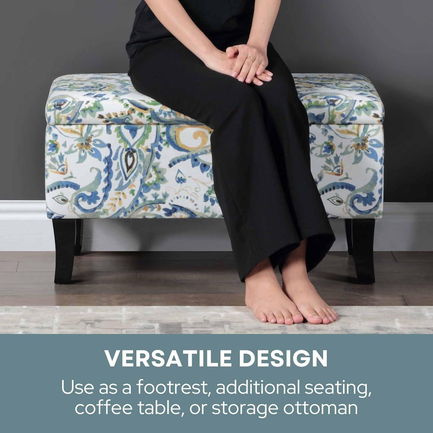 Convenience Concepts Designs4Comfort Winslow Storage Ottoman, Paisley Fabric