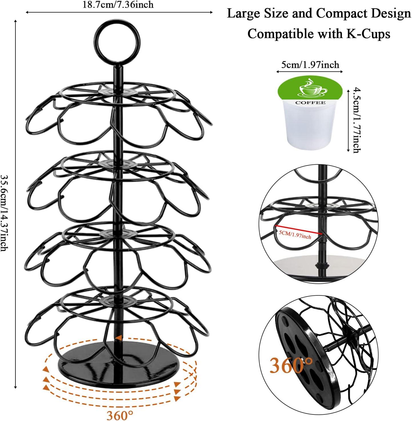 Black Metal 360-Degree Rotating K-Cup Coffee Pod Holder