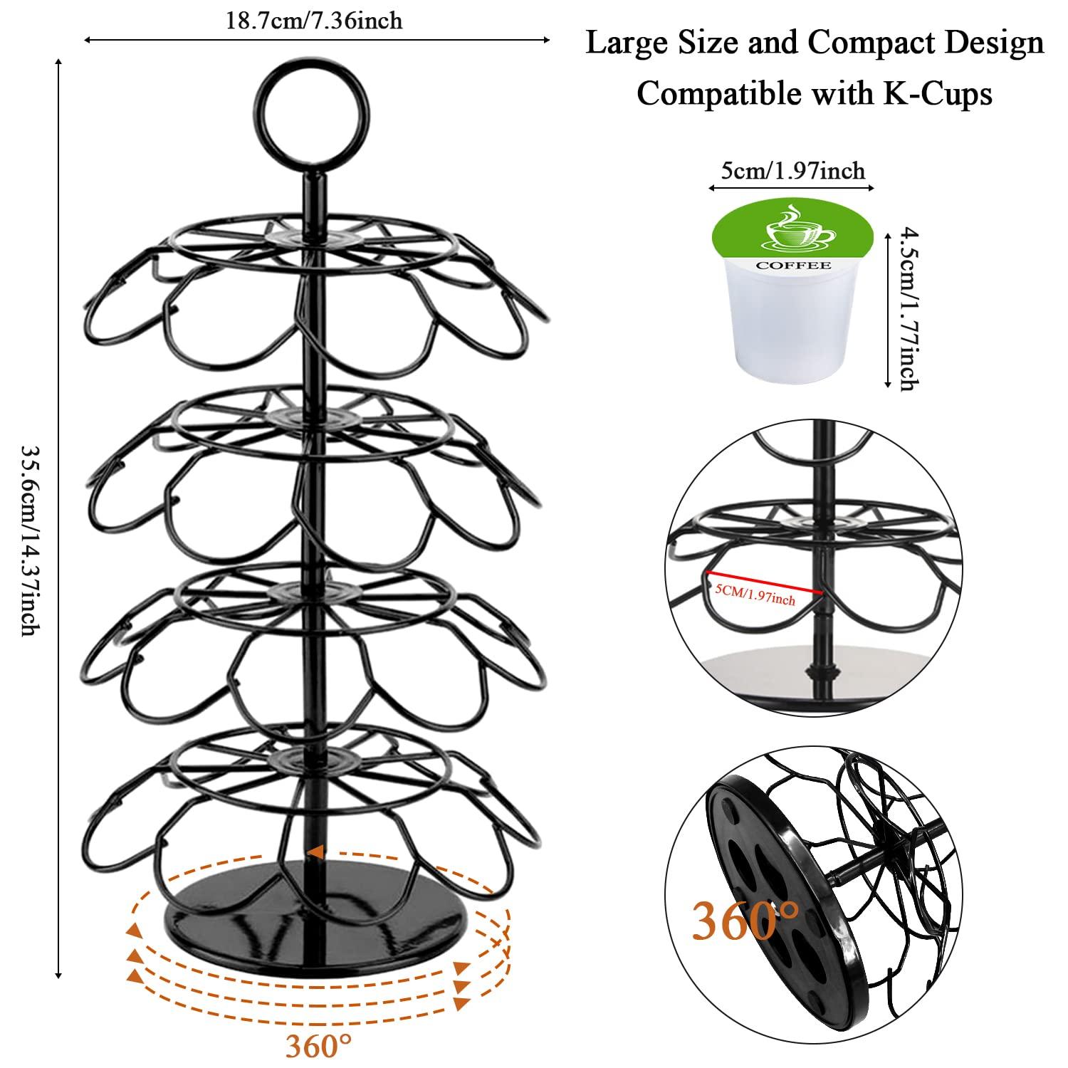 Black Metal 360-Degree Rotating K-Cup Coffee Pod Holder