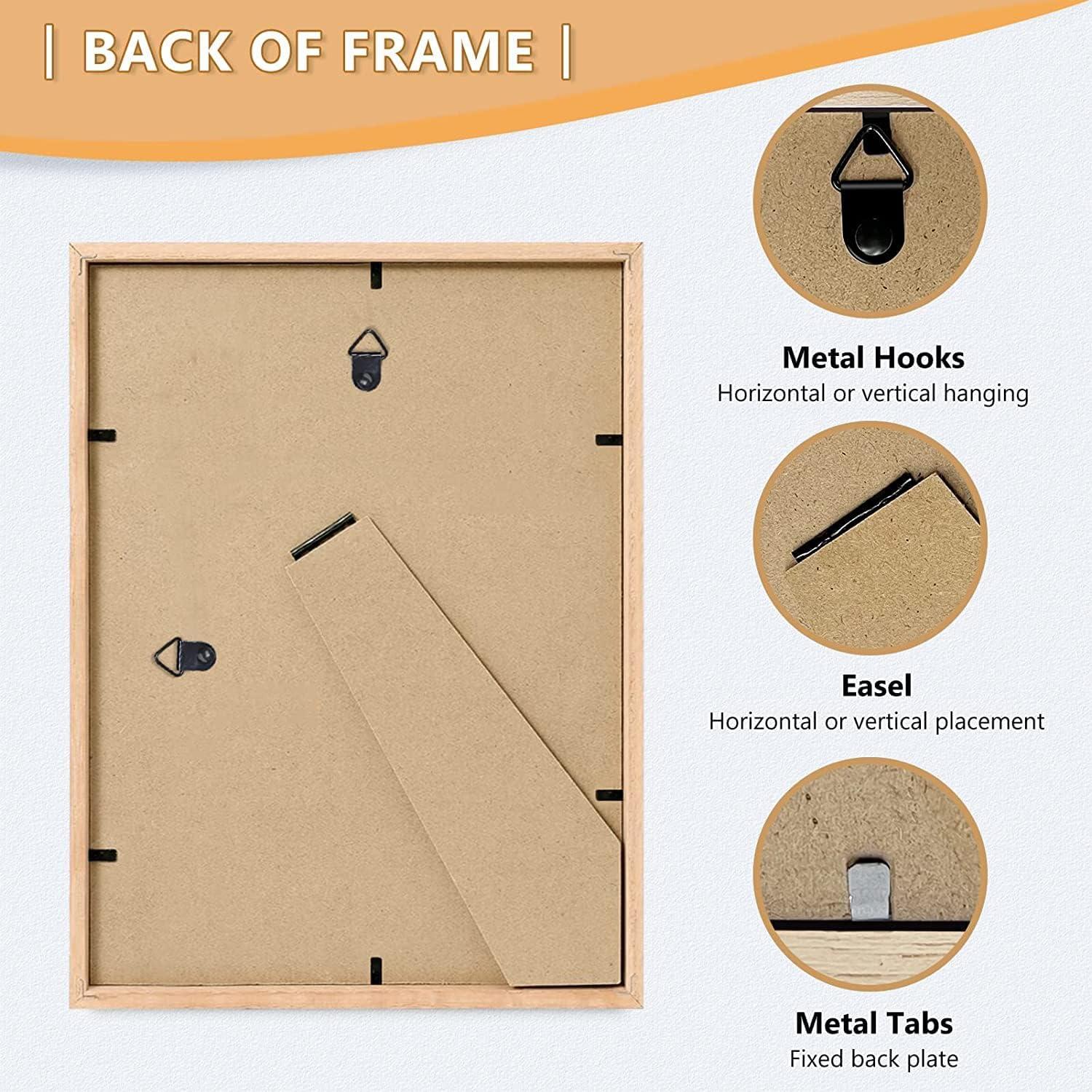 ATOBART 8x10 Set of 2 Oak Wood Picture Frame Solid Wooden Photo Frame Natural Wood Color Frames with Real Glass for Wall Mounting or Tabletop Living Room Bedroom Home Decor