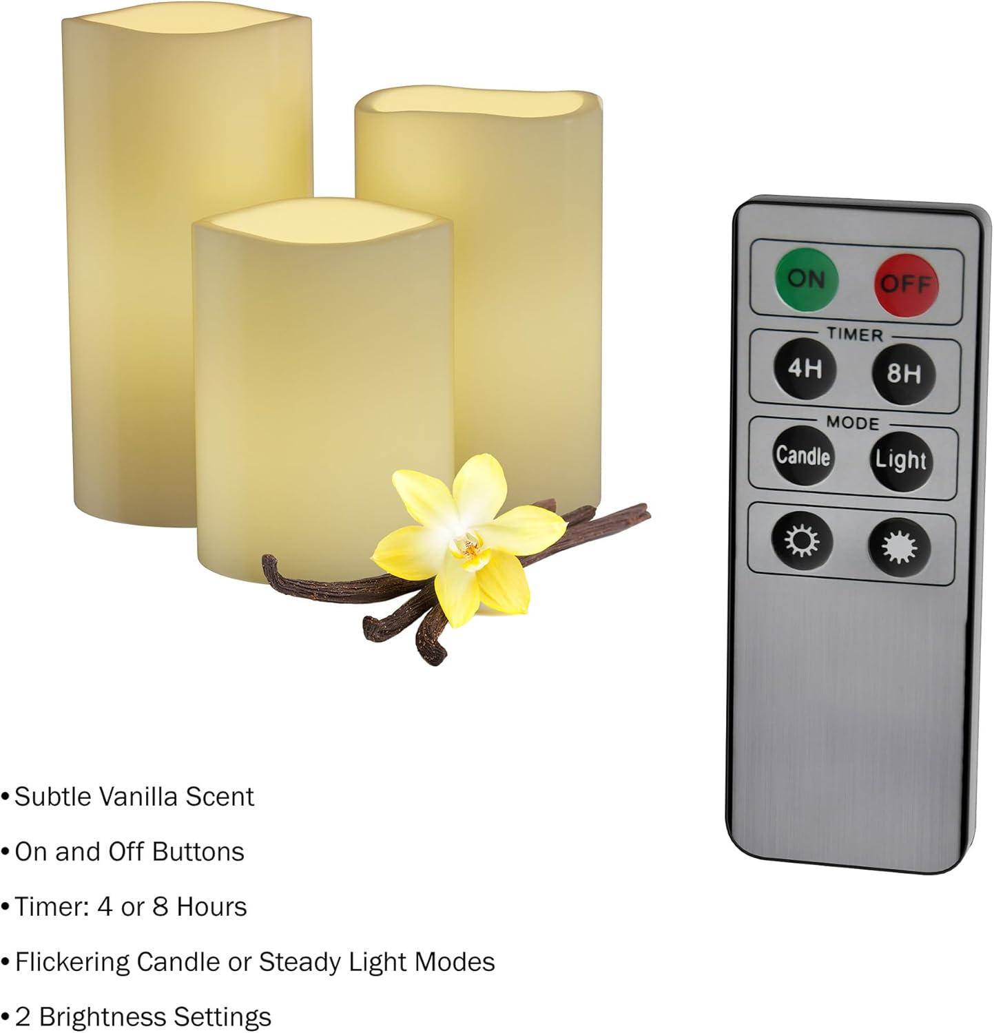 LED Flameless Candle Set with Remote - 3 Piece