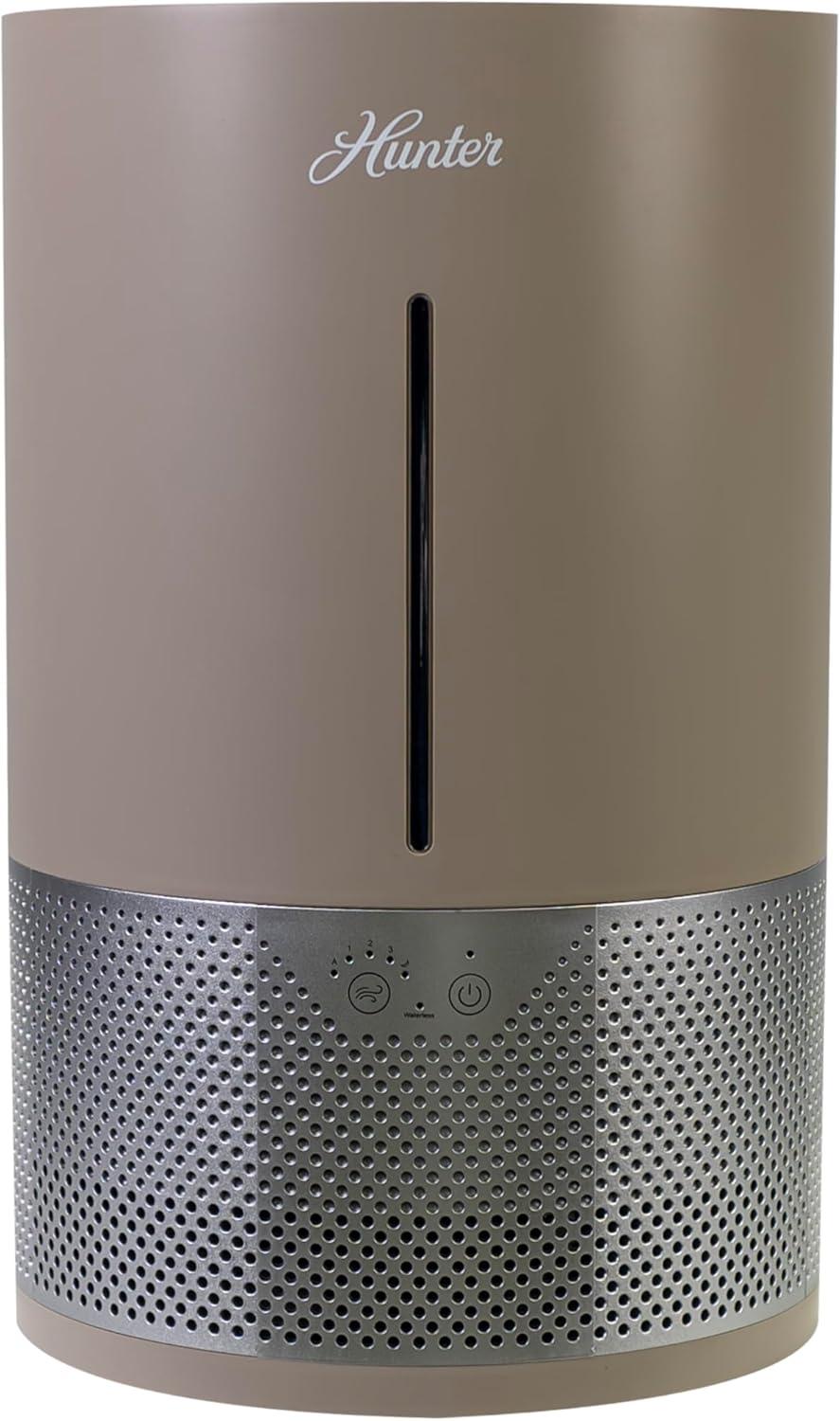 HHE150 Hunter Aspire 4.8L Evaporative Humidifier with PermaWick Filter (4.8L) - Remove Contaminants & White Dust for Clean Mist & Air – Medium Humidifier for Home, Bedroom, or Dorm - Taupe