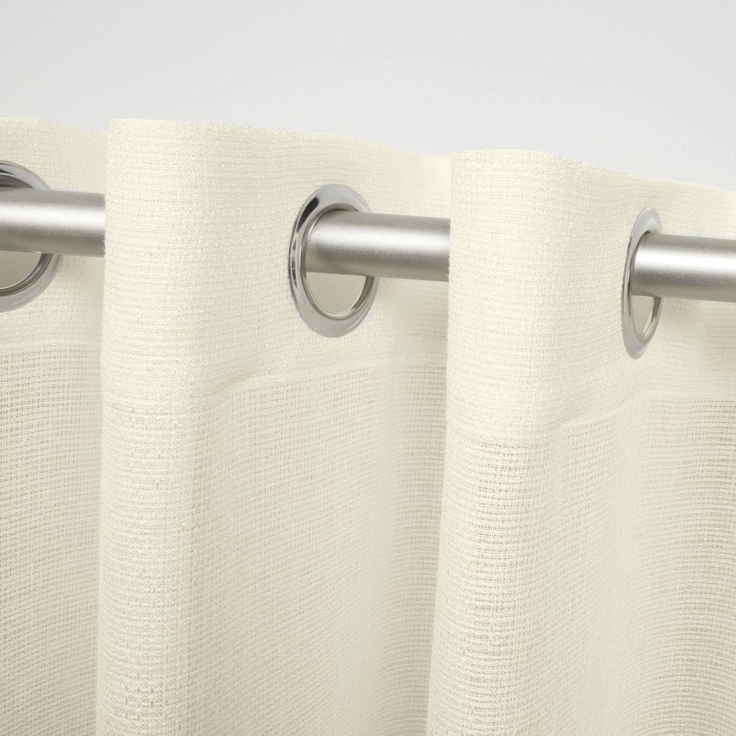 Set of 2 Miami Indoor/Outdoor Textured Sheer Grommet Top Window Curtain Panel - Exclusive Home