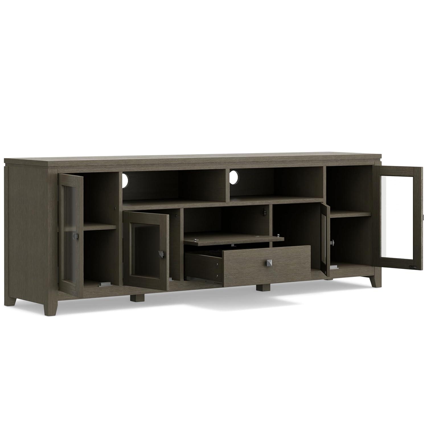 Simpli Home Cosmopolitan SOLID WOOD 72 inch Wide TV Media Stand For TVs up to 80 inches