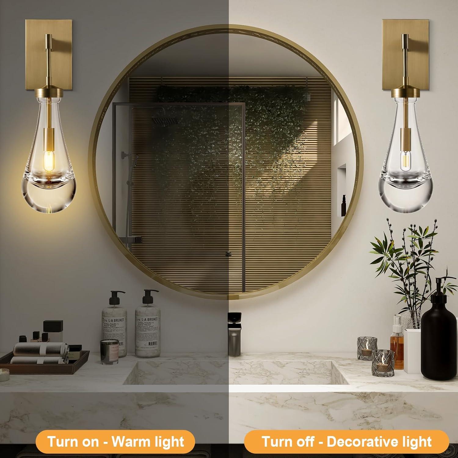 17 Stories Raindrop Thick Crystal Arm Wall Sconce (Set of 2)