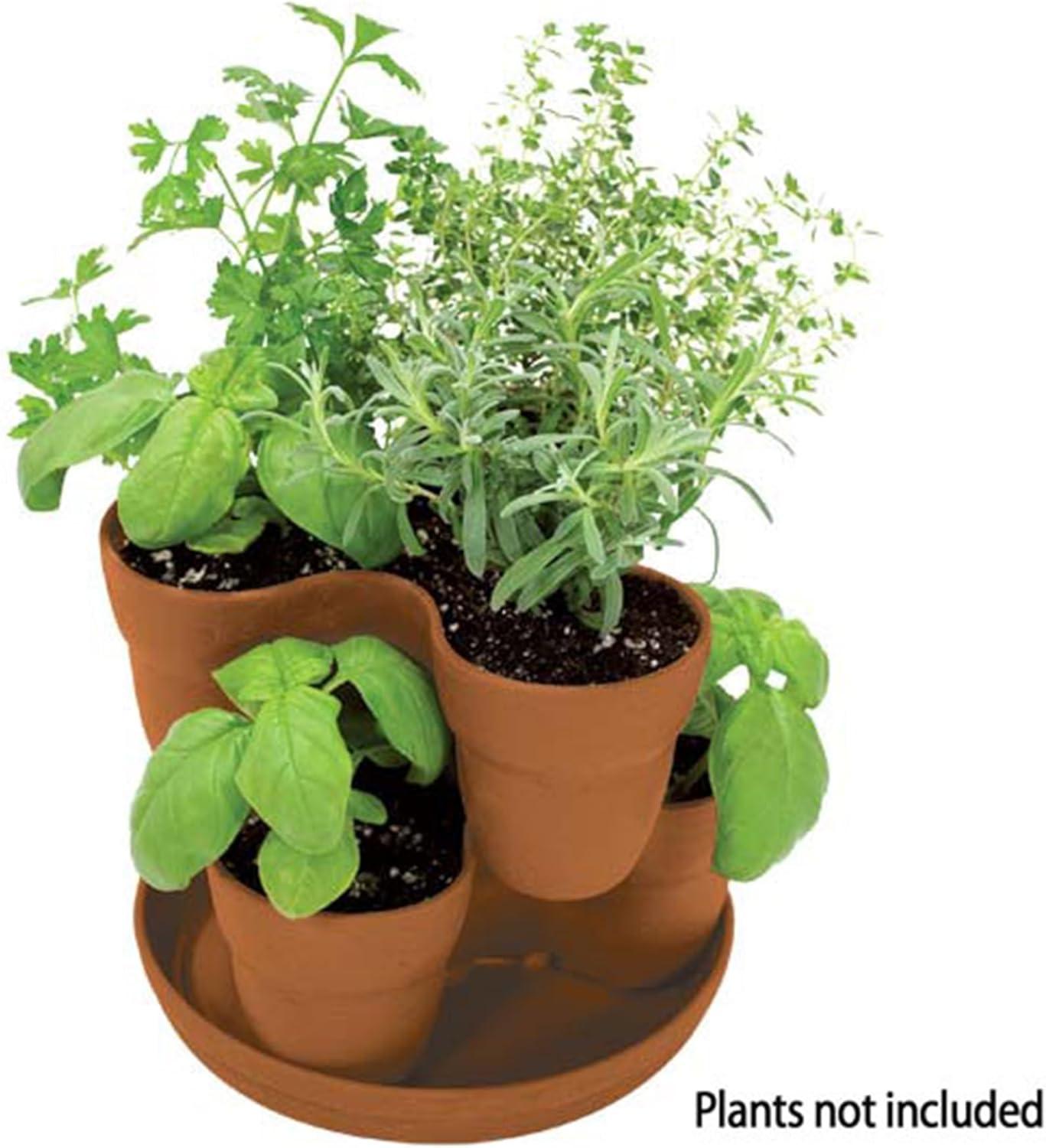 Bloomers Stackable Flower Tower Planter â Holds up to 9 Plants â Great Both Indoors and Outdoors â Terracotta