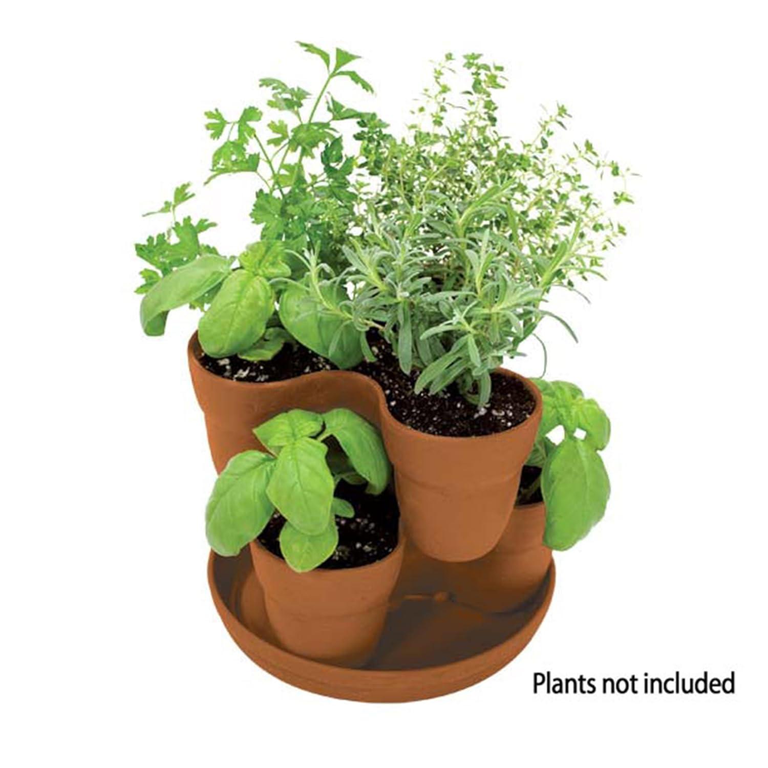 Bloomers Stackable Flower Tower Planter â Holds up to 9 Plants â Great Both Indoors and Outdoors â Terracotta