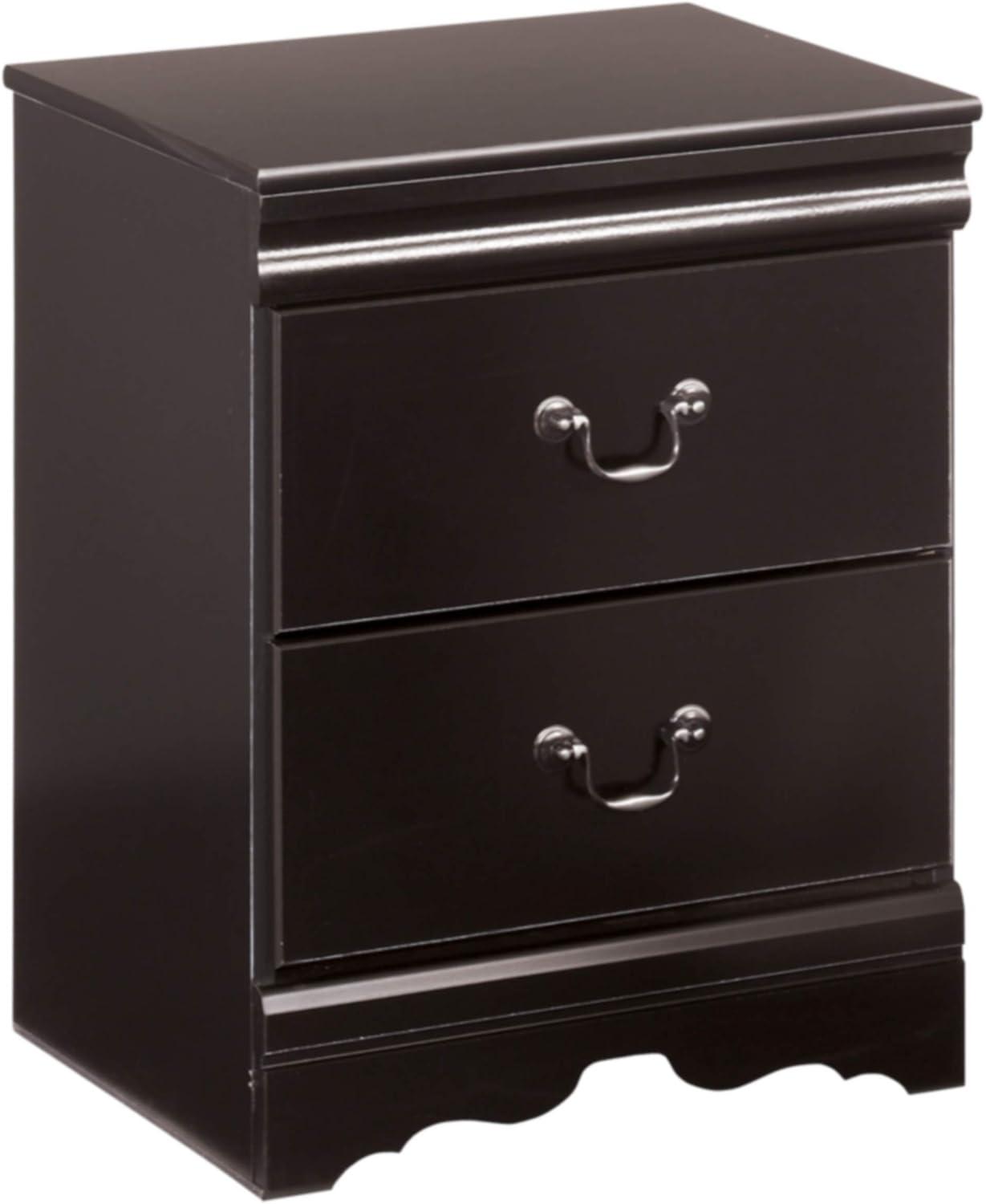 Signature Design by Ashley Casual Huey Vineyard 2 Drawer Nightstand, Black