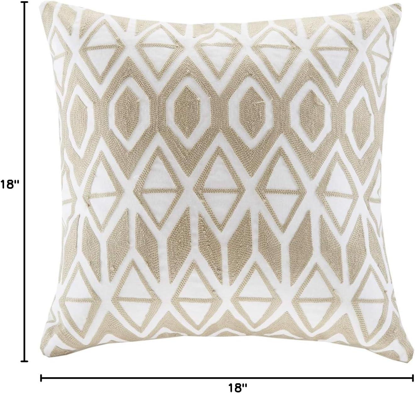 Anslee Embroidered Cotton Throw Pillow