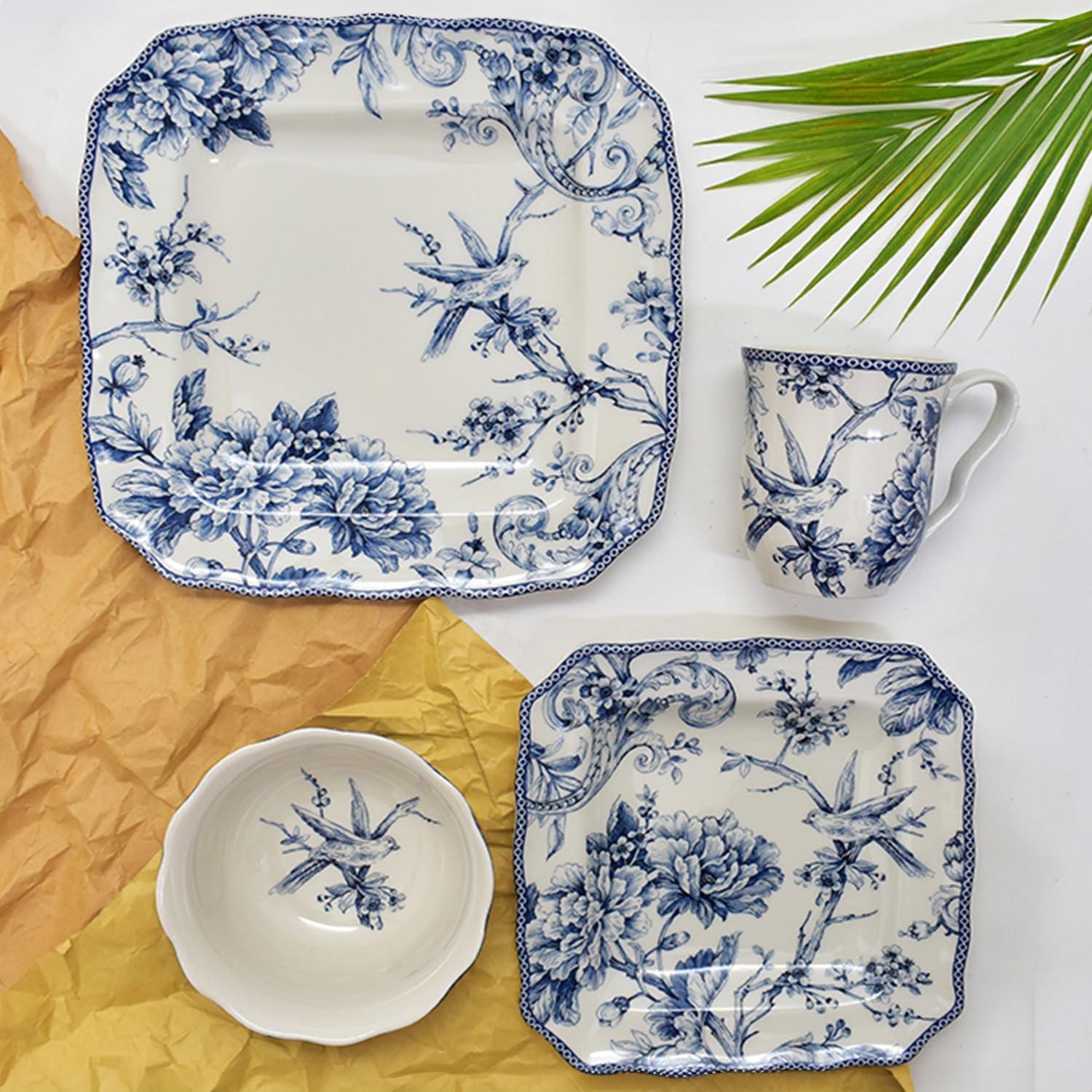 222 Fifth 222 Fifth Adelaide 16-Piece Porcelain Floral Dinnerware Set - Service For 4