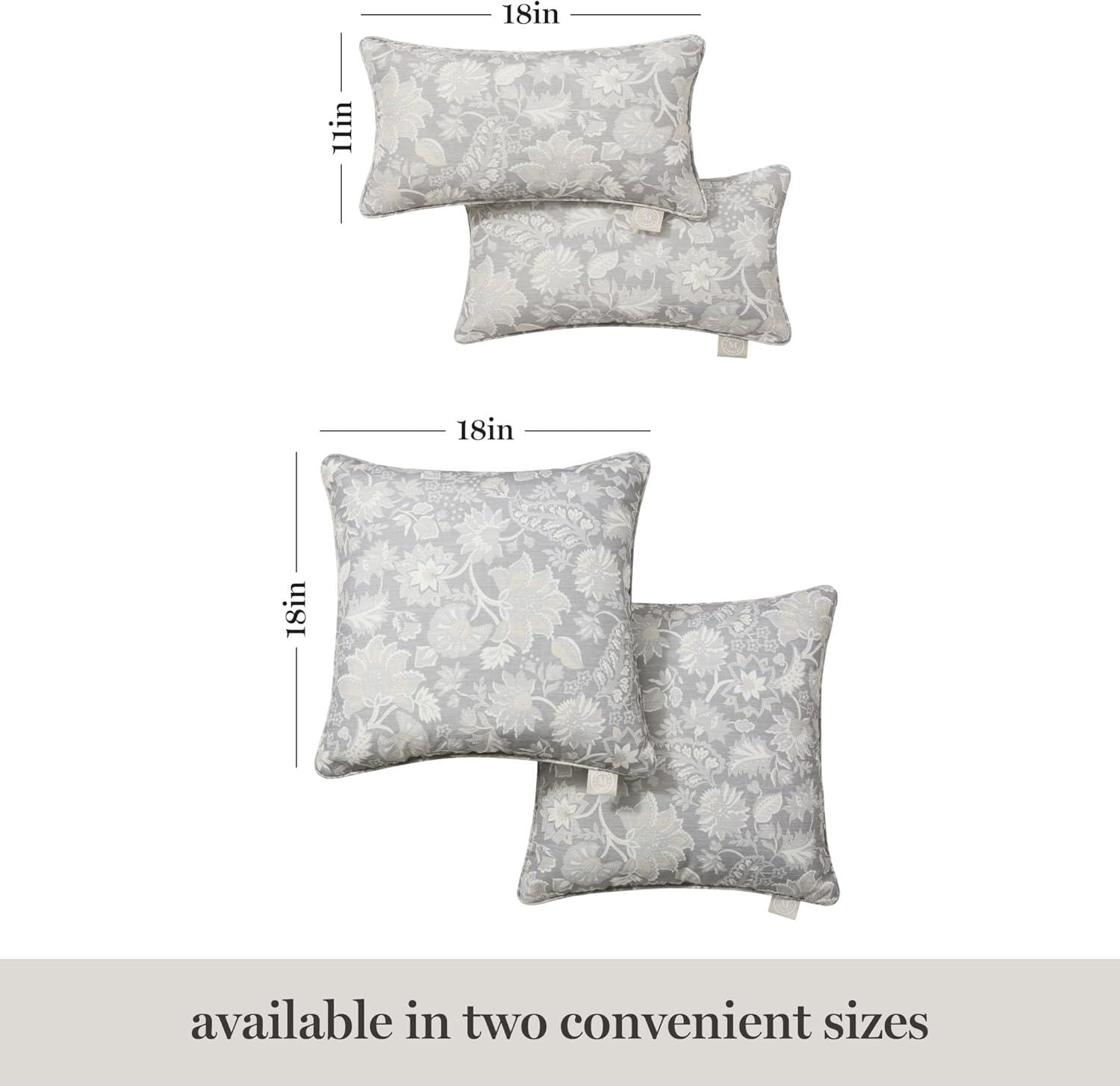 Martha Stewart MARTHA STEWART Distressed Jacobean Indoor Outdoor Lumbar Pillow 2-Pack Set, 18" (Set of 2)