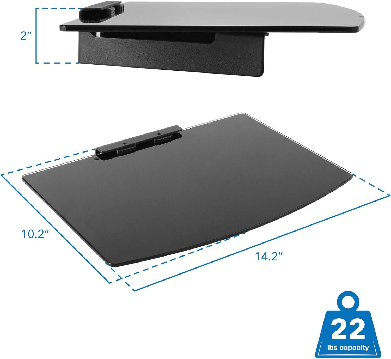 Mount-It! Tempered Glass Cable Box Wall Mount Shelves for AV, Electronic Components, Gaming Consoles