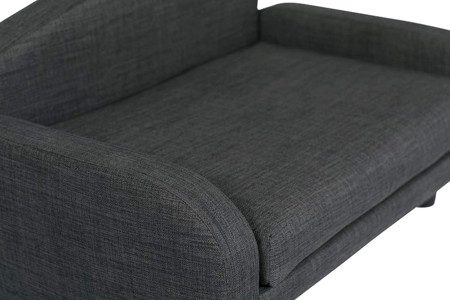 Paws & Purrs Modern Pet Sofa 31.5" Wide Low Back Lounging Bed with Removable Mattress Cover in Espresso / Gray - 61013