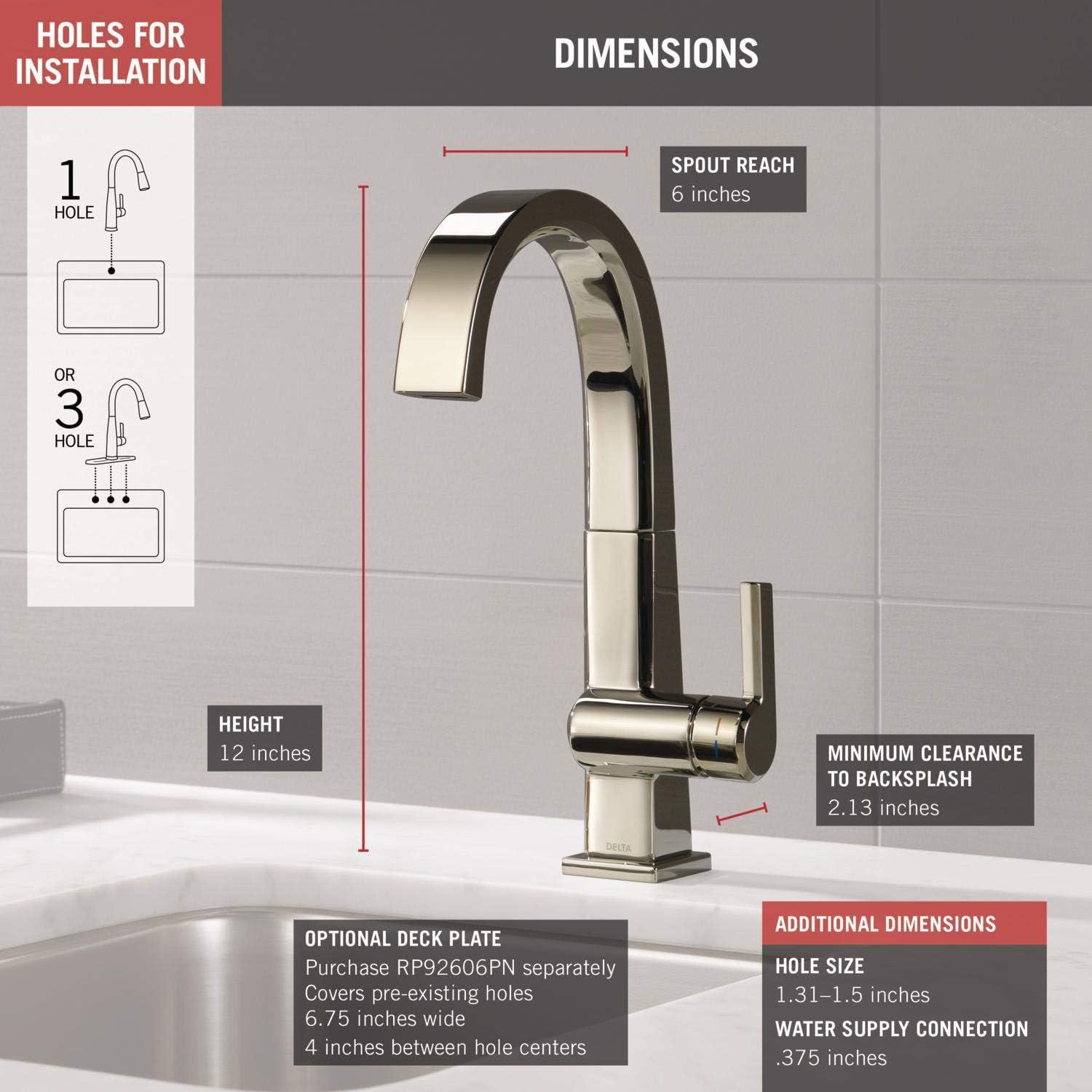 Sleek Nickel 12" Contemporary Bar Faucet with Pull-Out Spray