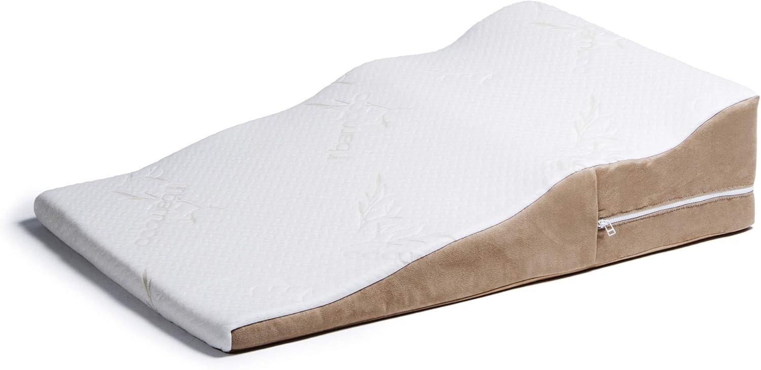 Avana Contoured Bed Wedge Support Pillow with Bamboo Cover for Side Sleepers