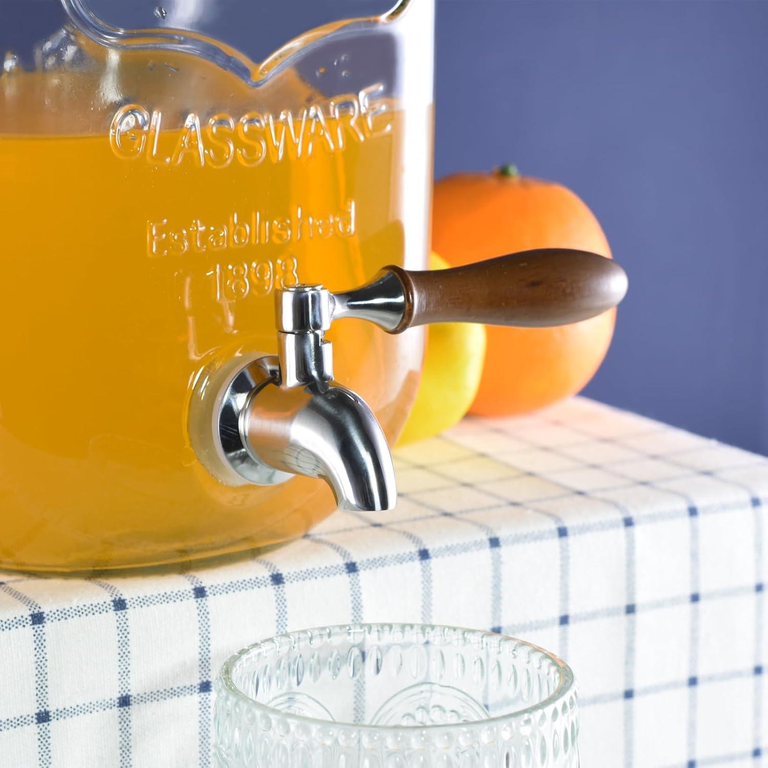 Polished Stainless Steel Beverage Dispenser Replacement Spigot Set