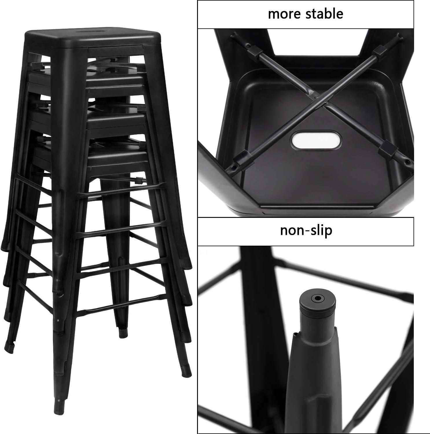 Williston Forge Kohki 24" Counter Stool Metal Bar Stools Counter Height Barstools Backless Indoor/Outdoor Bar Stools Kitchen Counter Stools Chairs(Set of 4)