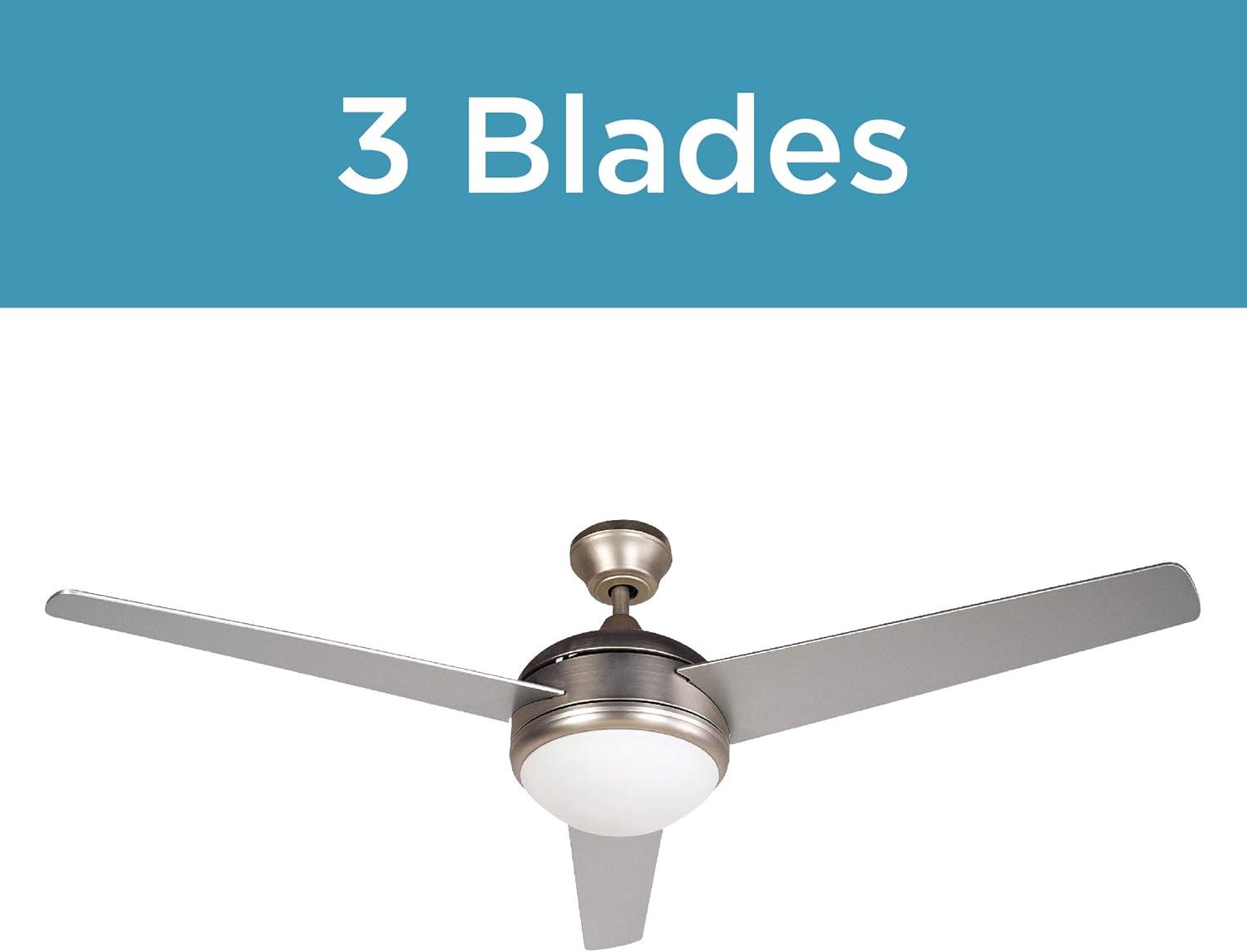 52" 3 - Blade Standard Ceiling Fan with Remote Control and Light Kit Included