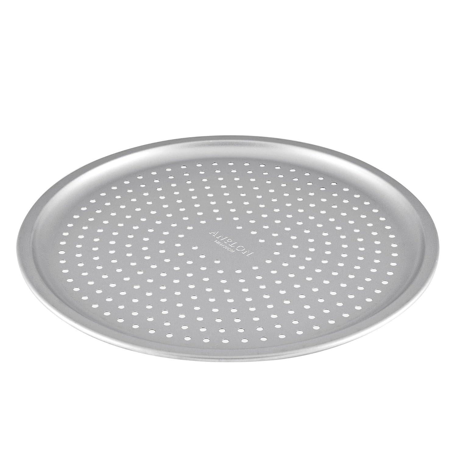 Anolon Anolon Pro-Bake Bakeware Aluminized Steel Perforated Pizza Pan, 14 Inch, Silver